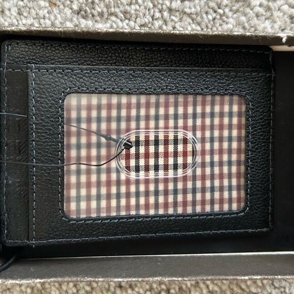 BOCONI GARTH LEATHER ID CARD CASE, Black, NWT box - Picture 6 of 7